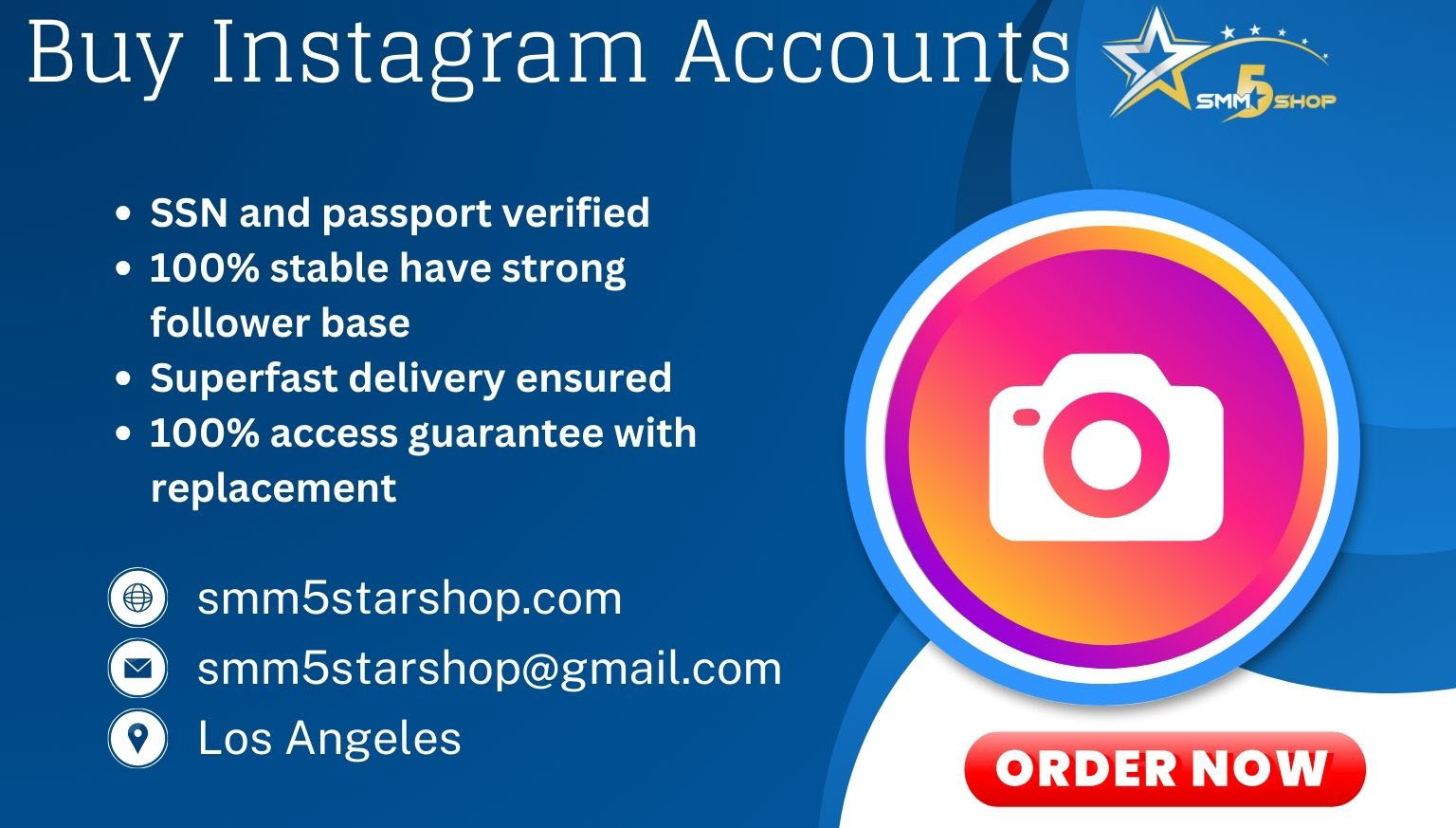 Buy Instagram accounts with strong follower base to grow your brand visibility Our accounts will be verified with email, number, Govt issued ID such as SSN or passport